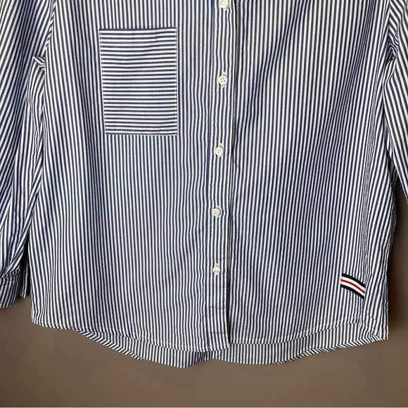 Cavan & Co Made in USA Striped Cotton Button Up Top M - Picture 5 of 11